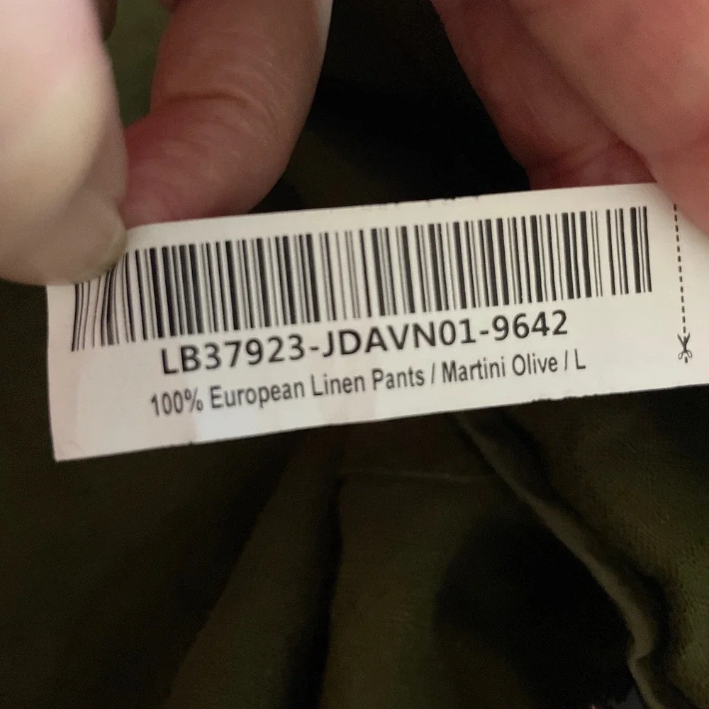 Quince Womens European Linen Pants Sz L Olive Green High Rise Cropped Relaxed